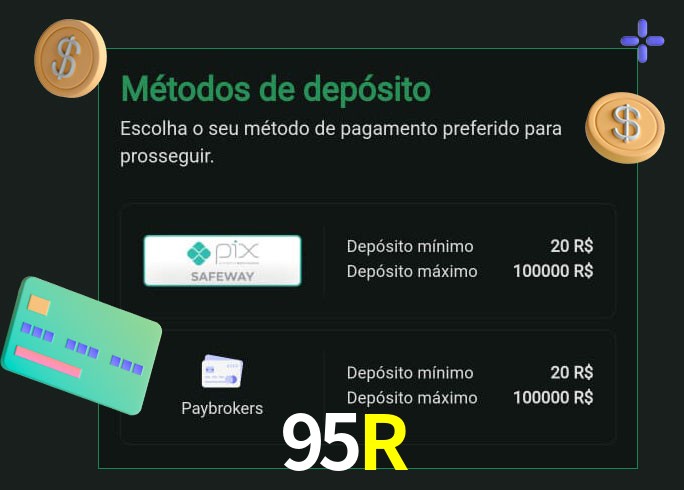 O cassino 95R oferece uma grande variedade de métodos de pagamento
